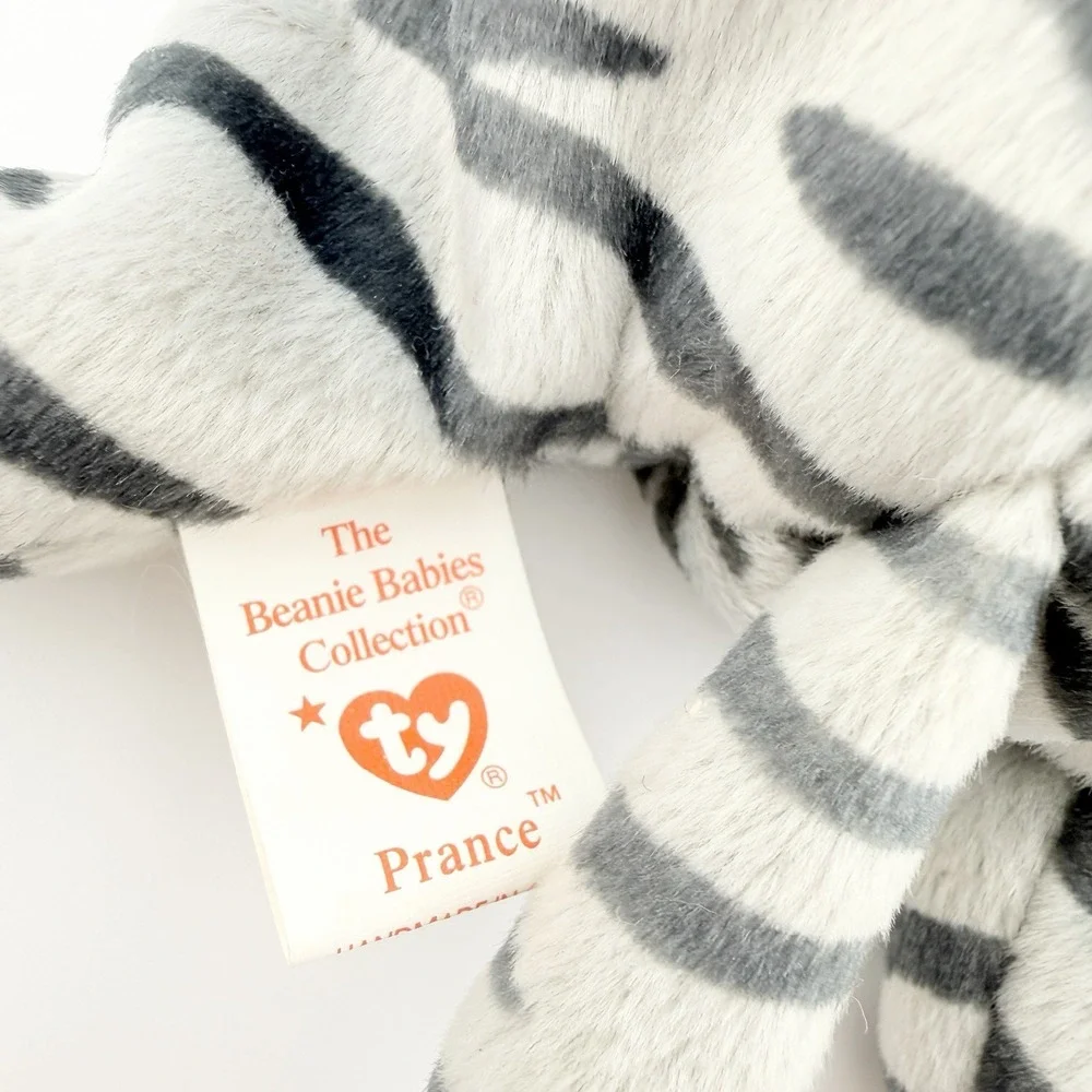 Vintage Ty Beanie Baby PRANCE the Gray Striped‎ Tabby Cat w/Tags Bday 11/20/1997